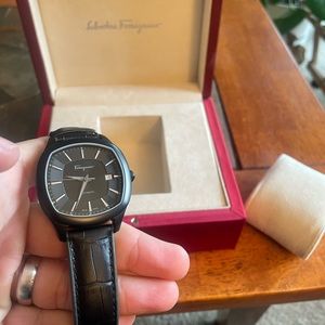 Salvatore Ferragamo Swiss Automatic Croc Leather Watch